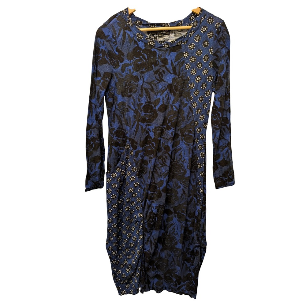 Liv by Habitat Clothes Blue Floral Mixed Print Lagenlook Dress Drapey Blue Small